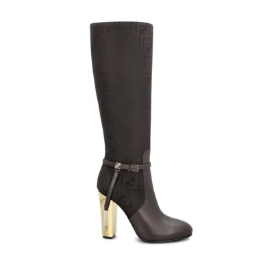 Fendi Delfina High Heeled Boots In Black