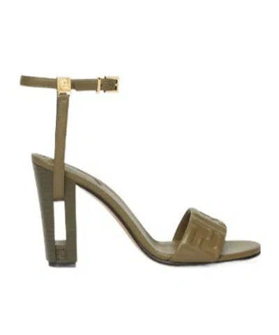 Fendi Delfina High-heeled Sandals In Green