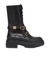 Fendi Delfina Leather Biker Boots In Black