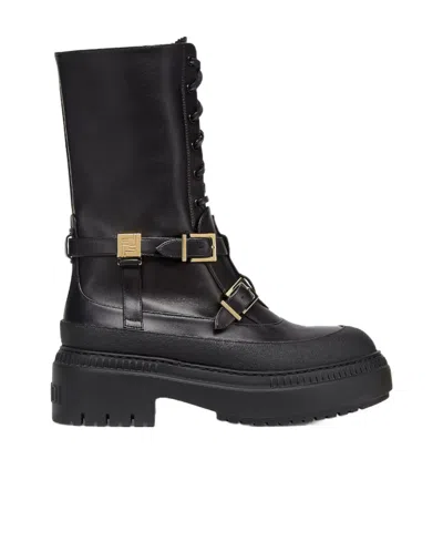 FENDI FENDI DELFINA LACE-UP BIKER BOOTS