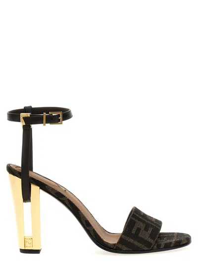 Fendi Delfina 95 Monogram Sandals In Multicolor