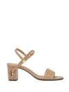 Fendi Heeled Sandals With Open Toe And Buckle In Nude & Neutrals