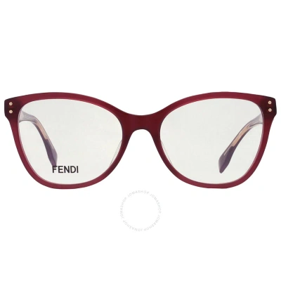 Fendi Demo Cat Eye Ladies Eyeglasses Fe50006i 069 53 In Bordeaux