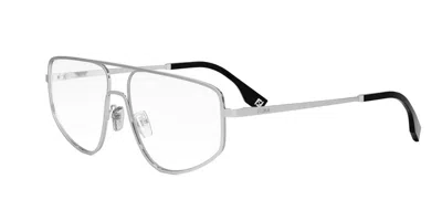 Fendi Demo Pilot Unisex Eyeglasses Fe50088u 016 58 In Metallic