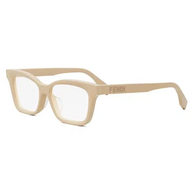 Fendi Demo Square Ladies Eyeglasses Fe50057i 057 52 In Neutral