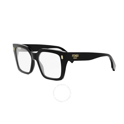 Fendi Demo Square Ladies Eyeglasses Fe50085f 001 53 In Black