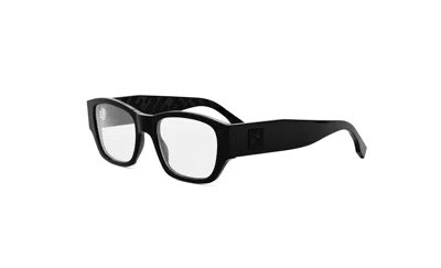 Fendi Demo Square Men's Eyeglasses Fe50123i 001 53 In Black