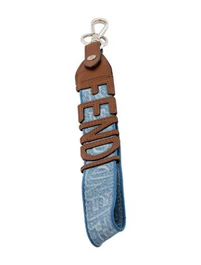 Pre-owned Fendi Denim Bag Strap In Blue