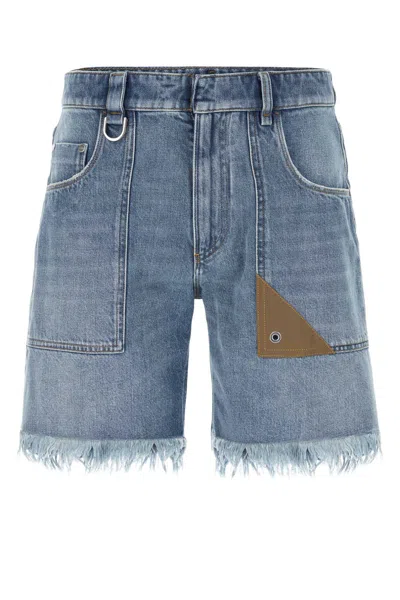 Fendi Denim Bermuda Shorts In Blue