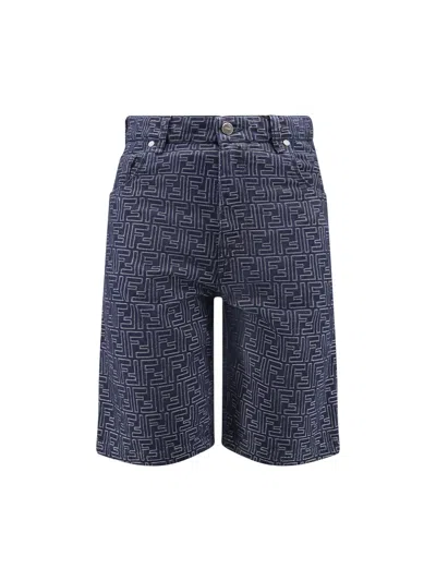 Fendi Short Jeans In Blue