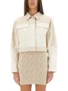 Fendi Beige Ff Cashmere And Wool Mini Skirt In White