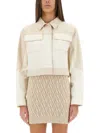 Fendi Ff Denim Jacket In White