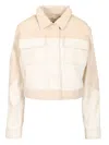 Fendi Ff Denim Jacket In White