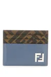 Fendi Dual Tone Leather And Canvas Cardholder