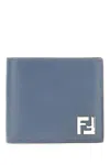 Fendi Leather And Ff Canvas Compact Bi-fold Wallet