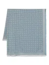 Fendi Denim Blue Wool And Silk Shawl In Blue