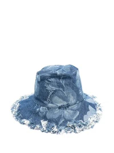 Fendi Denim Bucket Hat In Blue