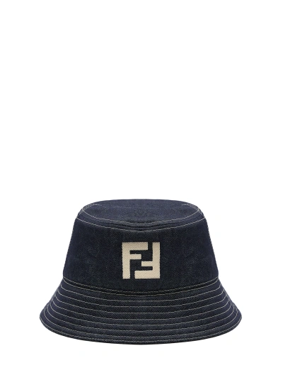Fendi Denim Bucket Hat In Light Blue