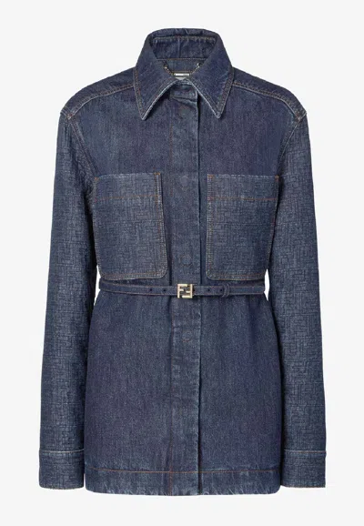 FENDI DENIM BUTTONED JACKET