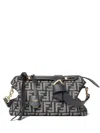 Fendi By The Way Soft Medium Bag In Ff Jacquard With Denim Effect Women In Blue