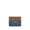 Fendi Denim Card Holder In Black