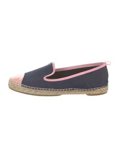 Pre-owned Fendi Denim Colorblock Pattern Espadrilles In Blue