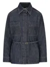 Fendi Go-to Denim Shirt Jacket With Quilted Ff Motif Clothing In Blue