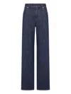 Fendi High Waist Wide Leg Denim Trousers In Blue
