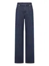 Fendi High Waist Wide Leg Denim Trousers In Blue