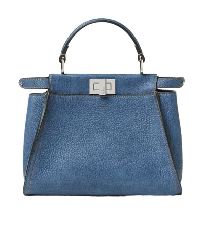 Fendi Denim-effect Blue Leather Bag
