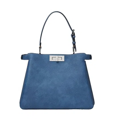 Fendi Peekaboo Soft Medium Tote Bag In Blue
