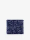 Fendi Denim-effect Ff Jacquard Bi-fold Wallet In Blue