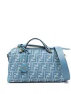 Fendi Denim-effect Ff Jacquard By The Way Soft Medium Bags In Blue