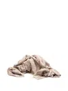 Fendi Border Fringe Jacquard Monogram Oversized Scarf In Beige