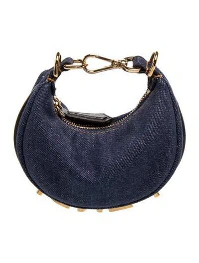 Pre-owned Fendi Denim Graphy Nano In Blue