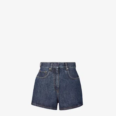 FENDI FENDI DENIM FLARED SHORTS