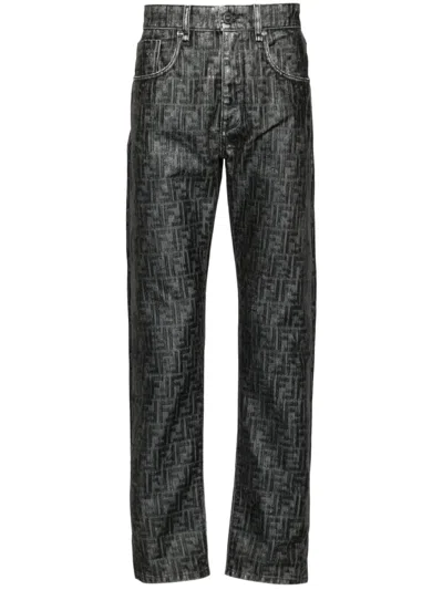 Fendi Ff Jeans In Black
