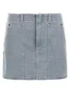 Fendi Denim Mini Skirt In Gray