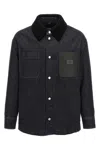 Fendi Denim Padded Jacket In Black