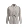 Fendi Beige Denim Go-to Jacket In Gray