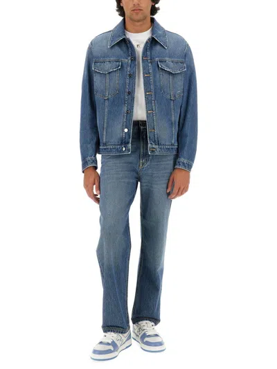 Fendi Men's Denim Jacket Blue