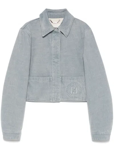 Fendi Denim Jacket In Blue