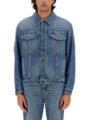 Fendi Buttoned Cotton Denim Jacket In Blue