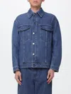 Fendi Logo-patch Denim Jacket In Blue
