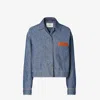 Fendi Logo-patch Patch-pocket Jacket In Blue