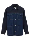 Fendi Two-tone Denim Jacket In Blue