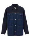 Fendi Two-tone Denim Jacket In Blue