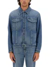 Fendi Collared Button-up Jacket In Blue