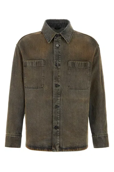 Fendi Patch-pocket Denim Jacket In Brown