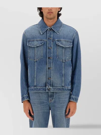 FENDI DENIM JACKET CHEST POCKETS